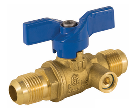 5/8" FL x FL Jomar Valve T-203, 2 Piece, Gas Ball Valve, T-Handle, Side Tap, 600 WOG Ball Valve 5/8" FL x FL Jomar Valve T-203, 2 Piece, Gas Ball Valve, T-Handle, Side Tap, 600 WOG Ball Valve