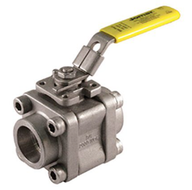 1" Jomar Valve S-SS-2001N-4B, 3 Piece, 4 Bolt Enclosed, Standard Port, Stainless Steel, Socket Weld, Stainless Steel Ball & Stem, 2000 WOG Ball Valve