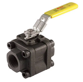 1/2" Jomar Valve T-CS-2001N-SS-4B, 3 Piece, 4 Bolt Enclosed, Standard Port, Carbon Steel, NPT Threaded, Stainless Steel Ball & Stem, 2000 WOG Ball Valve