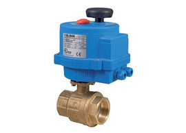 Bonomi 8E064LF-00 Series - Ball Valve, Lead Free, Brass, 2-way, FNPT Threaded, Full Port, with Electric Actuator