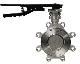 3" Jomar Valve HPBFV-600-SS-300-LH, Lug Style, Stainless Steel Body, Dual Offset Stainless Steel Disc, RPTFE Seat & Lever Handle, Class 300 High Performance Butterfly Valve
