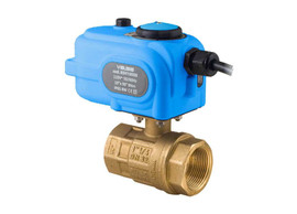 1-1/4" Bonomi 8E864LF-00 - Ball Valve, Lead Free, Brass, 2-way, FNPT Threaded, Full Port, with Electric Actuator