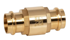 3/4" Jomar Valve P-521G, Inline Check Valve, Dezincification Resistant Lead-Free Brass, Pressfit, Class 150, 300 WOG