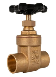 1-1/2" Jomar Valve S-301, Gate Valve, Non-rising Stem, Brass, Soldered Ends, 200 WOG 1-1/2" Jomar Valve S-301, Gate Valve, Non-rising Stem, Brass, Soldered Ends, 200 WOG