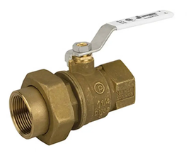 1-1/4" Jomar Valve T-100UEG, 2 Piece, Full Port, Single Union End, Threaded Connection, 600 WOG Ball Valve