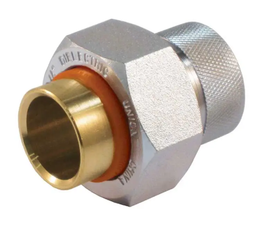 1-1/2" Jomar Valve Dielectric Union Solder x FIP, Dielectric Union, Brass, Solder x Galvanized FNPT Connection, BUNA Seats, 250 PSI
