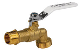 1/2" Jomar Valve T-632G, Quarter Turn Hose Bibb, Dezincification Resistant Lead-Free Brass, MNPT x 3/4" Hose Connection, Internal Solder, Lever Handle, 200 WOG