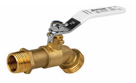 1/2" Jomar Valve T-632NKG, Quarter Turn Hose Bibb, No Kink, Dezincification Resistant Lead-Free Brass, MNPT x 3/4" Hose Connection, Internal Solder, Lever Handle, 200 WOG