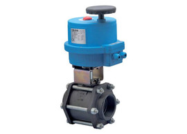 1/2" Bonomi 8E075-00 - Ball Valve, 3 Piece, 2 way, Carbon Steel, FNPT Threaded, Full Port, with Electric Actuator