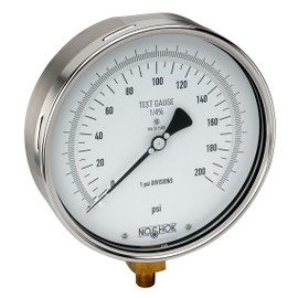 6" NOSHOK 800 Series Precision Test Pressure Gauges, 60-800-160-psi, 304 Stainless Steel Case, Copper Alloy Internals, 0 to 160 psi, 1/4" NPT Bottom Connection 6" NOSHOK 800 Series Precision Test Pressure Gauges, 60-800-160-psi, 304 Stainless Steel Case, Copper Alloy Internals, 0 to 160 psi, 1/4" NPT Bottom Connection