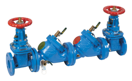 8" Watts LF709-DOSY 8, Lead-Free Cast Iron, Double Check Valve Backflow Preventer Assembly, Domestic OSY Gate Valve Shutoff, Epoxy Coated Using ArmorTek Technology