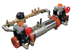 3" Watts LF757DCDA-BFG-GPM 3, Lead-Free Stainless Steel, Double Check Detector Backflow Preventer Assembly, UL/FM Butterfly Valve Shutoffs, Gallons/Minute Meter