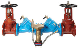 3" Watts LF909-OSY-FS 3, Lead-Free Cast Iron, Reduced Pressure Zone Backflow Preventer Assembly, OSY Gate Valve Shutoff, ArmorTek Coating, Backflow Flood Sensor