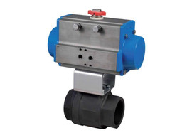 1" Bonomi 8P0125 - Ball Valve, 2 Piece, 2 way, Carbon Steel, FNPT Threaded, Full Port, with Spring Return Pneumatic Actuator