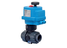 2-1/2" Bonomi 8EPVCBV2-00 - Ball Valve, 2-way, PVC, Full Port, with with Electric Actuator