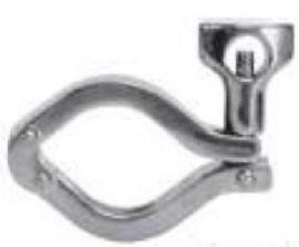 4" Sanitary Solutions SS13MHMDP-4-304, 304 Stainless Steel Double Pin Heavy Duty Clamp