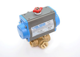 1" Bonomi 8P0132 - 3 Way, Brass Body, L-Port, NPT, Ball Valve, with Spring Return Pneumatic Actuator 1" Bonomi 8P0132 - 3 Way, Brass Body, L-Port, NPT, Ball Valve, with Spring Return Pneumatic Actuator