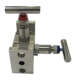 Tek-Trol Tek-Sub 7500A-2VM-FF-8N-SS, 2-Way Block and Bleed Manifold Valve, Flange x Flange, PTFE Seal, 316 Stainless Steel Body, 6000 psi