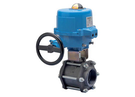 1" Bonomi M8E710085-00 - Ball Valve, 3 Piece, 2 way, Carbon Steel, FNPT Threaded, Full Port, with Metal Electric Actuator