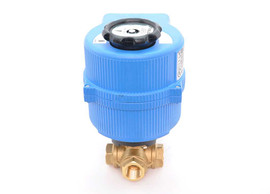 1/2" Bonomi 8E065 - 3 Way, Brass, Ball Valve, T-Port, & Electric Actuator