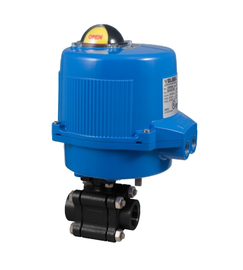 1-1/2" Bonomi M8E630LLV*-0**-1-1/2 30/ 60/ 90° V-Port Ball Valve, 3 Piece, Direct Mount, 2-Way, Carbon Steel, NPT Threaded, with Electric Actuator