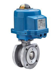 3" Bonomi M8E723102V**-0**-3 30-60/60°/90° V-Port Ball Valve, Direct Mount, 2-Way, Stainless Steel, ANSI 150 Flanged, Wafer Style, with Metal Electric Actuator with Positioner or Positioner with Battery Backup