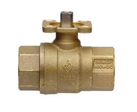 1/2" Bonomi 250NLF Ball Valve, Lead-Free Brass, NPT, Full Port with ISO 5211 Pad for Actuator