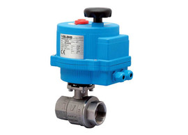 1/4" Bonomi 8E067-00 - Ball Valve, 2-way, 2-piece, Stainless Steel, FNPT Threaded, Full Port, with Electric Actuator