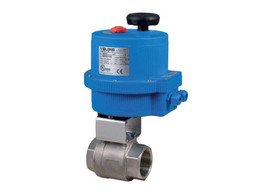 3/8" Bonomi 8E0126-00 - Ball Valve, 2 Piece, 2 way, Stainless Steel, FNPT Threaded, Full Port, with Electric Actuator