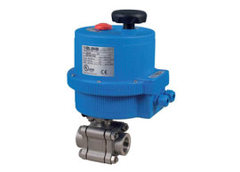 Bonomi 8E0730-00 Series - Ball Valve, Fire Safe, 3 Piece, 2 way, Stainless Steel, FNPT Threaded, Full Port, with Electric Actuator