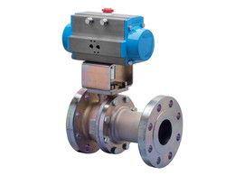 1" Bonomi 8P761033 - Ball Valve, Fire Safe, 2 Piece, 2 way, Carbon Steel, Flanged, Full Port, with Spring Return Pneumatic Actuator