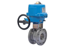 4" Bonomi M8E720370-00 - Ball Valve, Fire Safe, Wafer Style, 2 way, Stainless Steel, Flanged, Full Port, with Metal Electric Actuator