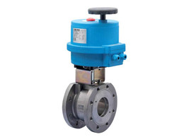 1" Bonomi 8E076-00 - Ball Valve, Wafer Style, 2 way, Stainless Steel, Flanged, Full Port, with Electric Actuator