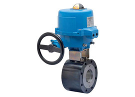 Bonomi M8E720569-00 Series - Ball Valve, Fire Safe, Wafer Style, 2 way, Carbon Steel, Flanged, Full Port, with Metal Electric Actuator