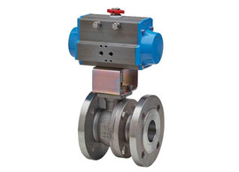 Bonomi 8P760023 Series - 2 Way, Stainless Steel, Full Port, Flanged, Ball Valve with Spring Return Actuator