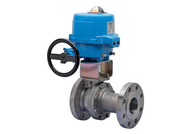 3/4" Bonomi M8E761030-00 - 2 Way, Stainless Steel, Full Port, Flanged, Ball Valve with Valbia Metal Electric Actuator