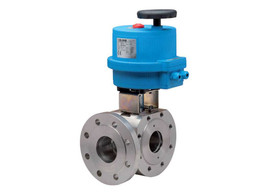 1/2" Bonomi 8E077-00 - 3 Way, Stainless Steel, L Port, Ball Valve with Valbia Electric Actuator