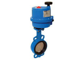 4" Bonomi EN500S-00 - Cast Iron, Wafer Style, Butterfly Valve with Valbia Electric Actuator