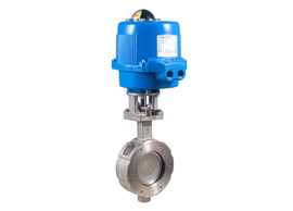 3" Bonomi ME9300-00 - Butterfly Valve, High Performance, Wafer Style, Stainless Steel, with Metal Electric Actuator