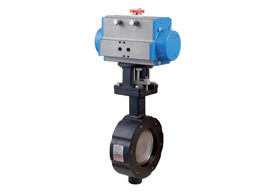 2 1/2" Bonomi SR8100 - Butterfly Valve, High Performance, Wafer Style, Carbon Steel, with Spring Return Pneumatic Actuator