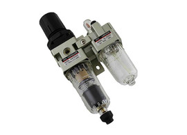 STC AC2010-01DM - 1/8" NPT Stacking Air Filter- Regulator- Lubricator with Auto Drain and Metal Bowl  (18 SCFM)