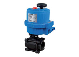 1-1/2" Bonomi 8E0620-00 - Ball Valve, 2-way, 3-piece, Carbon Steel, FNPT Threaded, Full Port, with Electric Actuator