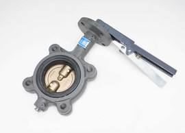 2-1/2" Milwaukee Valve CL223E - Lug Style, Cast Iron, Aluminum/Bronze Disc, EPDM Liner, Lever Handle, Butterfly Valve