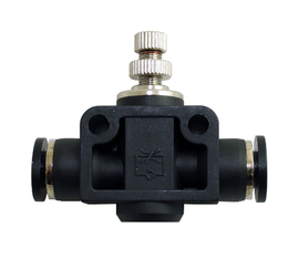 STC FV 1/8" K Air Flow Control Valve (Inline)- Push-In Air Fitting, 0-180 psi