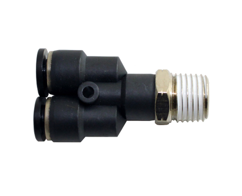 STC YC 5/32" N1/4 K Y-Connector- Push-In Air Fitting, 1/4" NPT,0-180 psi