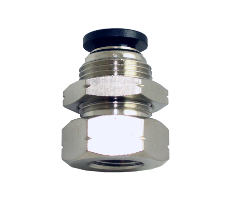 STC BC 1/2" N3/8 K Bulkhead Connector- Push-In Air Fitting, 3/8" NPT,0-180 psi