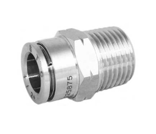 STC MCS 1/4" N1/4 W Male Connector- Stainless Steel (Gripper Style) Fittings, 1/4" NPT