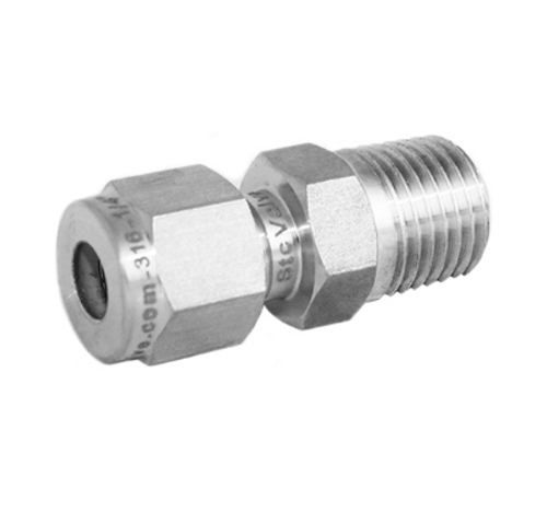 STC MCC 4mm M5 Male Connector- 5500 PSI, Compression Fittings, M5 STC MCC 4mm M5 Male Connector- 5500 PSI, Compression Fittings, M5