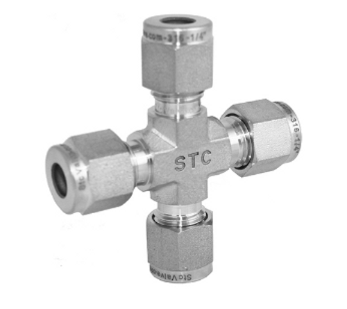 STC CUC 1/8" Cross Union- 8800 PSI, Compression Fittings,