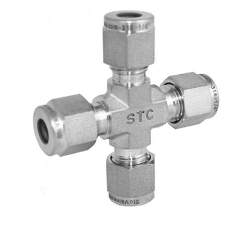 STC CUC 1/4" Cross Union- 4200 PSI, Compression Fittings,